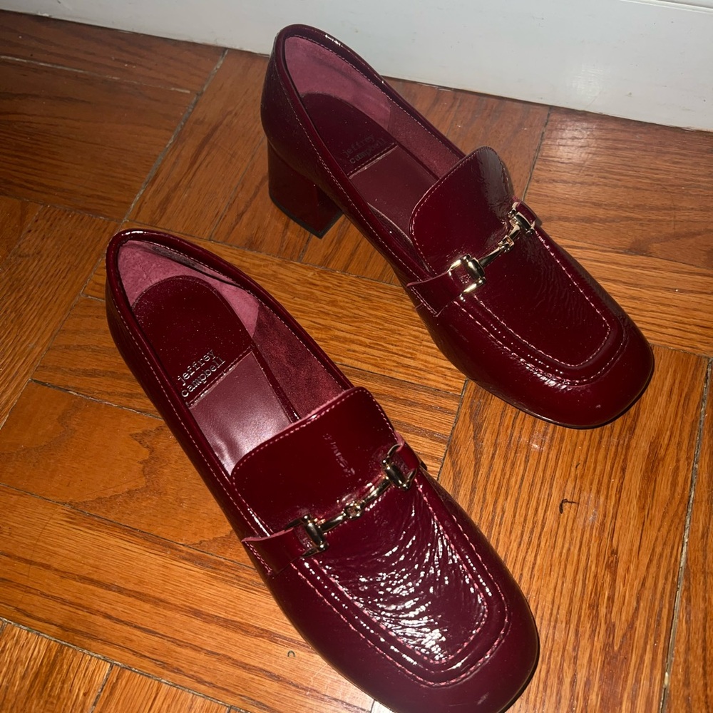 Jeffrey Campbell Burgundy Loafers with gold Detail